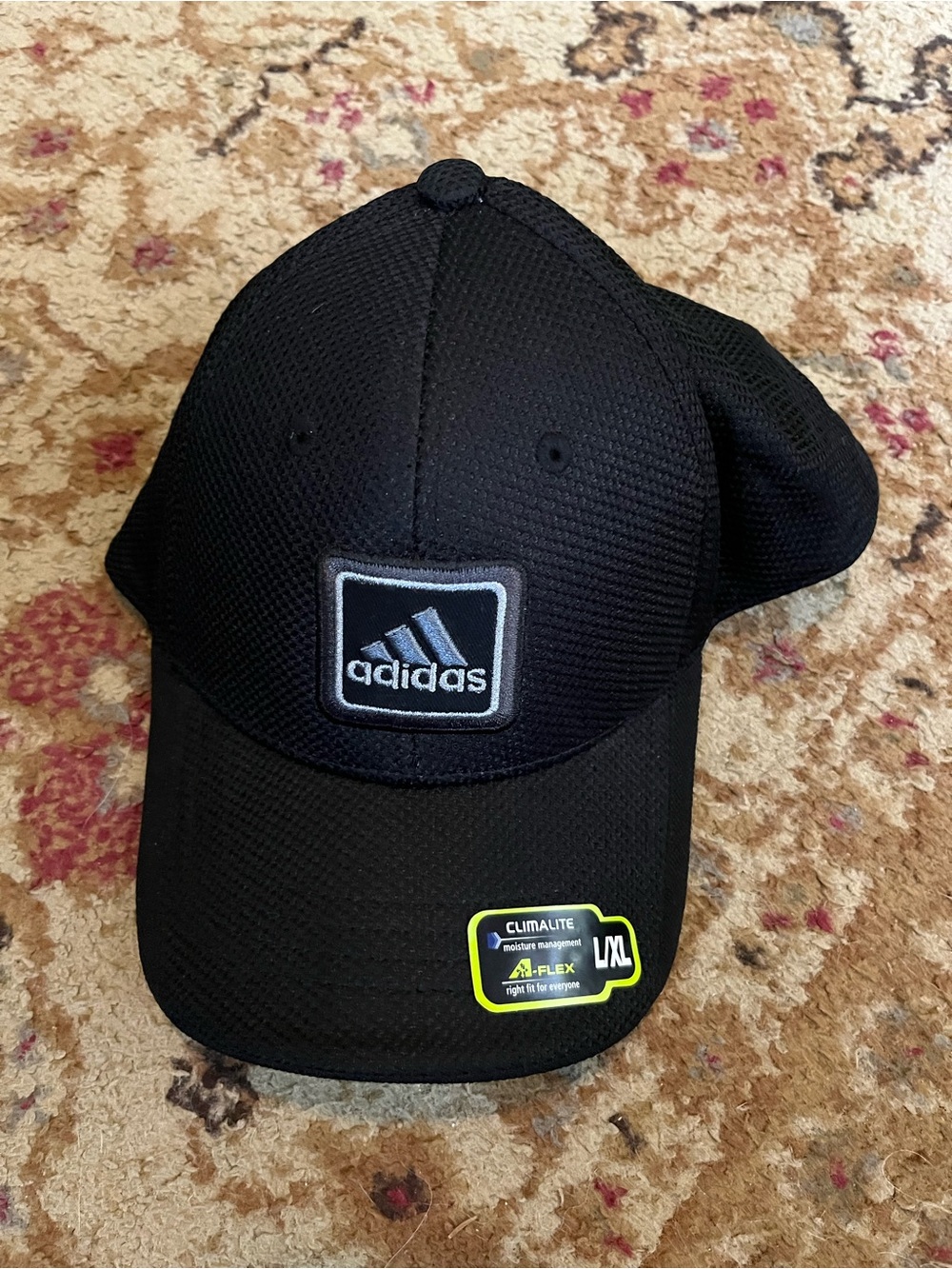 New Adidas Climalite A-Flex Black Mesh Athletic Baseball Hat Cap L/XL NWT
